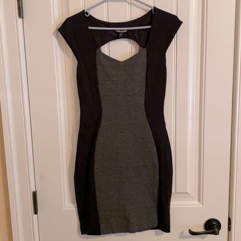 Express size 4 black and gray fitted dress